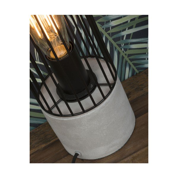 Lampada da tavolo nera con base in cemento Memphis - Citylights-image-2