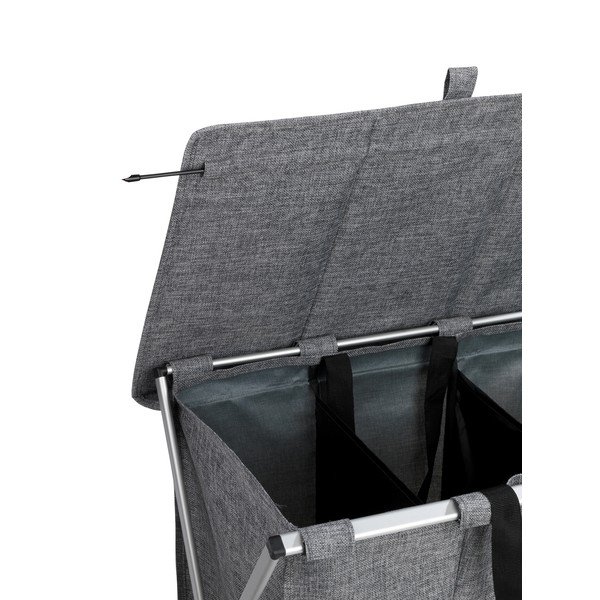 Cesto per biancheria Trio a 3 scomparti grigio, volume 118 l - Wenko-image-4