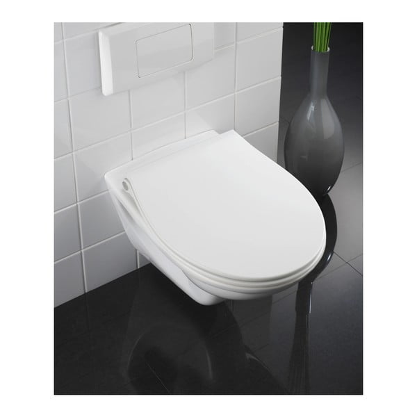 Sedile per wc bianco con luci LED e chiusura facilitata Gubbio, 44 x 36,8 cm - Wenko-image-2