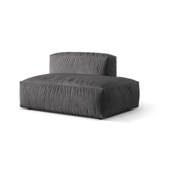 Parte divano componibile grigio (con penisola a destra) con rivestimento in velluto Martina – Micadoni -image-1