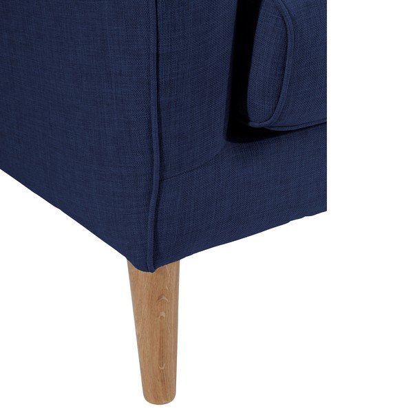 Poltrona in lino con orecchie blu scuro Miriam - Max Winzer-image-3