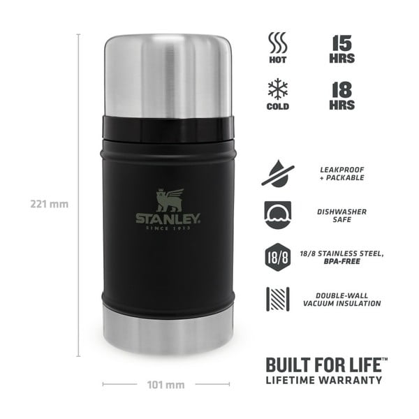 Borraccia termica nera in acciaio inox 700 ml Legendary Classic Black – Stanley-image-4
