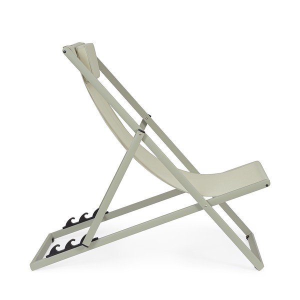 Sdraio da giardino grigio tortora in metallo regolabile/pieghevole Taylor – Bizzotto-image-2