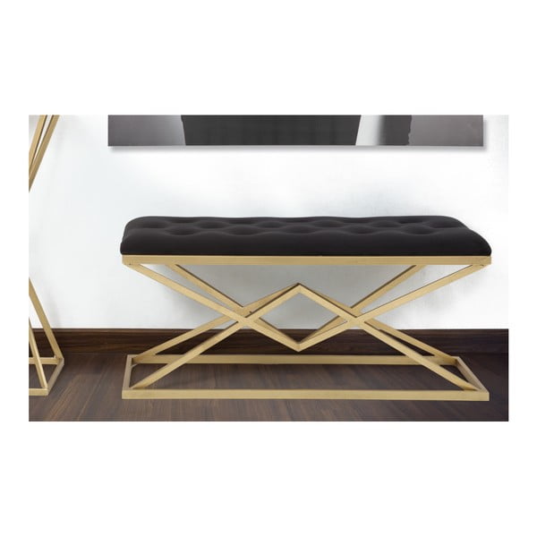 Panchina in Piramide nera e oro, 100 x 40 cm - Mauro Ferretti-image-2