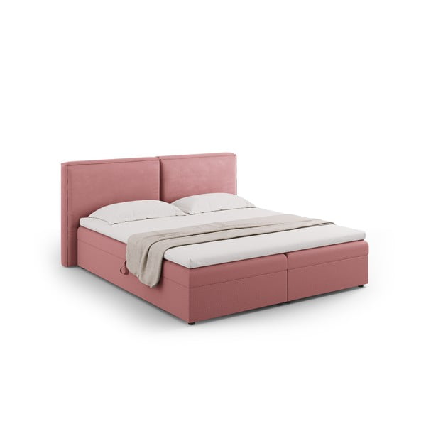 Letto boxspring rosa con contenitore 140x200 cm Arendal – Cosmopolitan Design-image-2