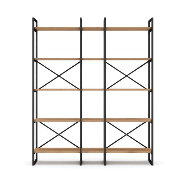 Scaffale in rovere nero/naturale 144x175 cm Dusan - Marckeric