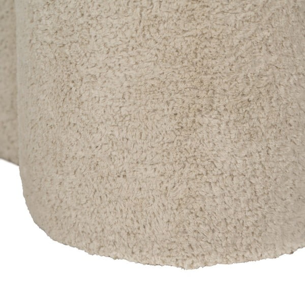 Poggiapiedi beige con rivestimento in bouclé – Ixia-image-3