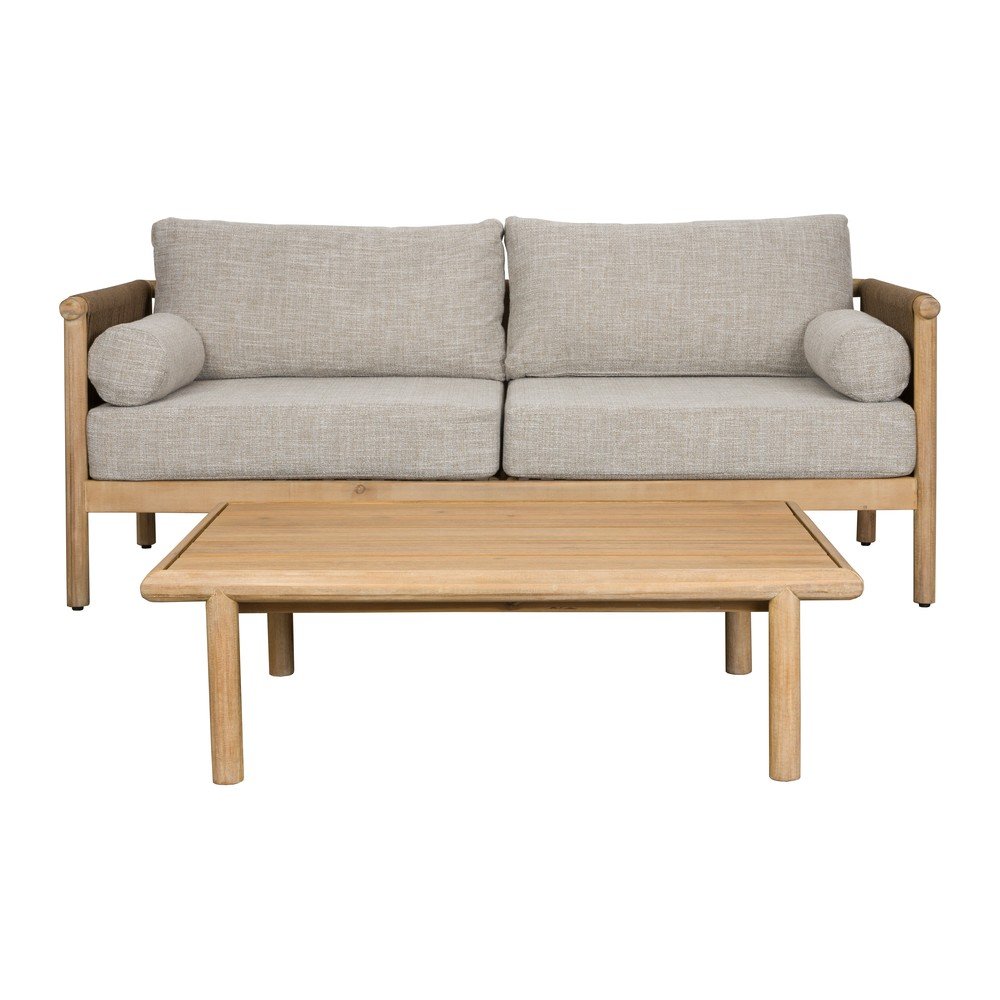 Set di mobili da giardino greige imbottito per 3 persone Oasis – Dutchbone | Set di mobili da giardino