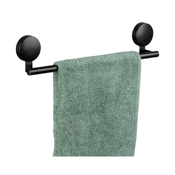 Portasciugamani a parete Static-Loc® nero, larghezza 40 cm Pavia - Wenko-image-1