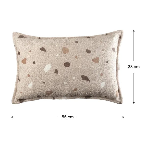 Cuscino per divano da bambini marrone chiaro con rivestimento in bouclé e ciniglia Terrazzo Bolster – Wigiwama-image-2