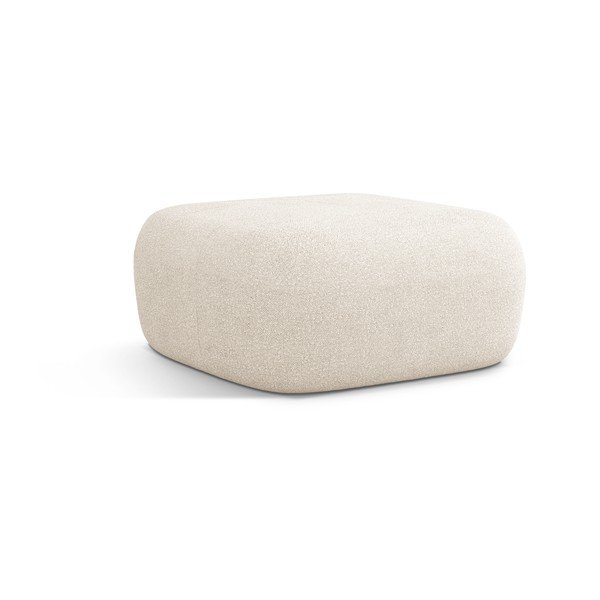 Pouf in tessuto bouclé beige Jenny - Micadoni Home-image-1