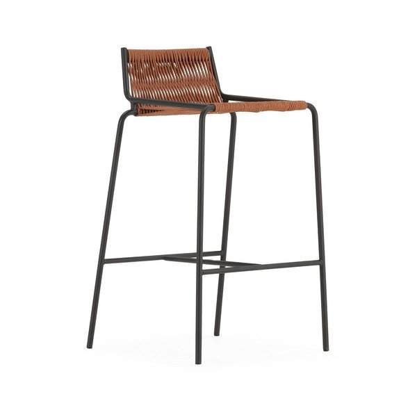 Sgabello da bar color terracotta in metallo (altezza della seduta 65 cm) Emily – Marckeric
