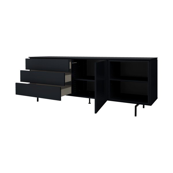 Cassettiera bassa nera 210x76 cm Plain - Tenzo-image-3
