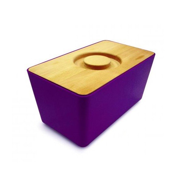 Nádoba na chléb s prkénkem Bread Bin, fialová