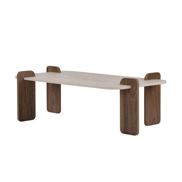 Tavolino da salotto beige 60x120 cm Renard – Nordure