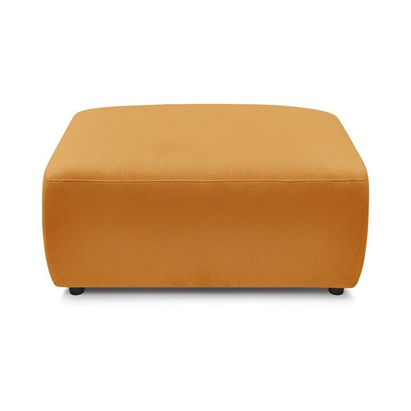 Pouf in velluto a coste giallo senape Envy - Bobochic Paris-image-3