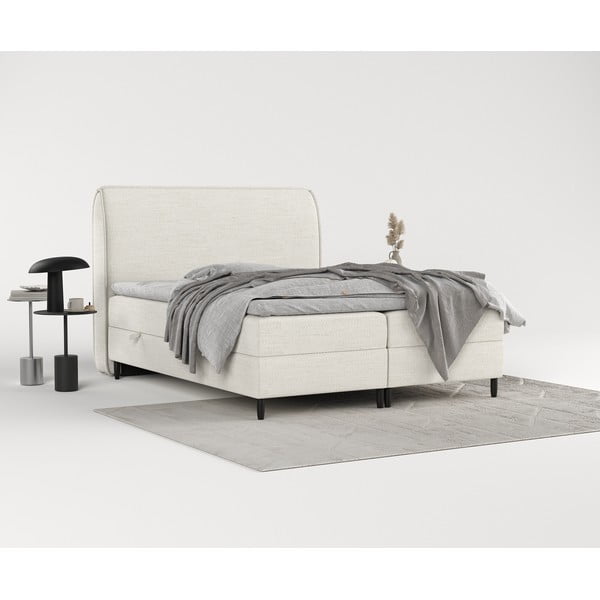 Letto boxspring crema con contenitore 180x200 cm Melba - Maison de Rêve-image-4