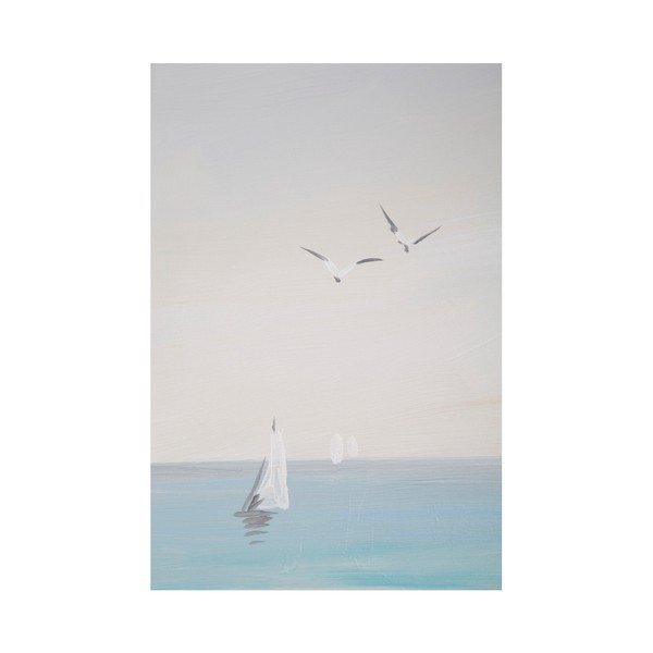 Quadro dipinto a mano in cornice di legno di pino Beach Lifebuoy, 30 x 90 cm - Mauro Ferretti-image-4