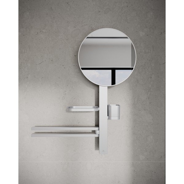 Specchio da parete con ripiano /con appendino ø 33 cm ALU+ – Ideal Standard-image-1