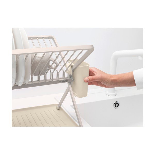 Scolapiatti a due piani beige in metallo 37x33 cm – Brabantia-image-3