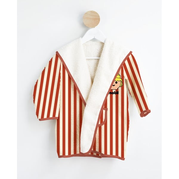 Accappatoio da bambini in cotone rosso/bianco taglia 6-8 anni Stripes - Playmobil