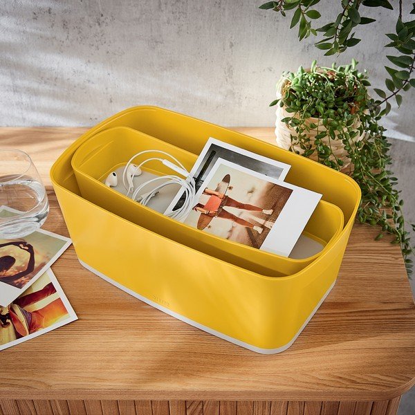Scatola da tavolo gialla con organizer Cosy - Leitz-image-2