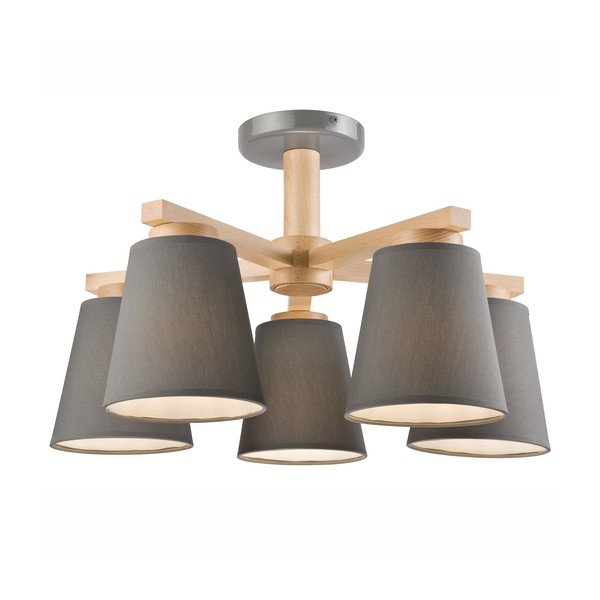 Lampada da soffitto grigia con paralume in tessuto ø 15 cm Ellie - LAMKUR