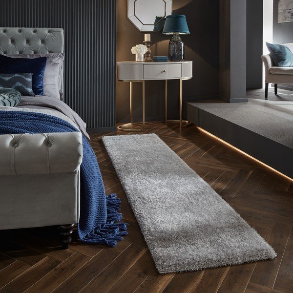 Passatoia in fibra riciclata grigia 60x230 cm Velvet - Flair Rugs-image-1