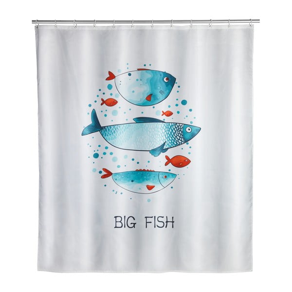 Tenda da doccia lavabile, 180 x 200 cm Big Fish - Wenko