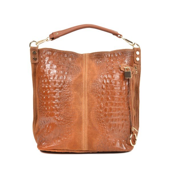 Borsa Ganna in pelle marrone scuro cognac - Roberta M-image-1