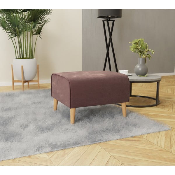 Pouf in velluto rosa Carole - Ropez-image-2