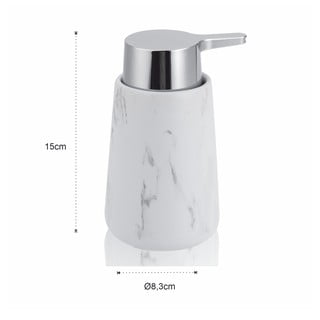 Dispenser di sapone in ceramica bianca 200 ml Marble - Tomasucci