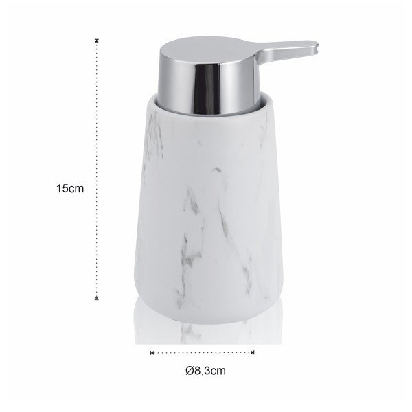 Dispenser di sapone in ceramica bianca 200 ml Marble - Tomasucci-image-1
