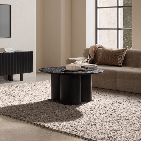 Tavolino da salotto rotondo nero ø 80 cm Lua – MOME-image-2