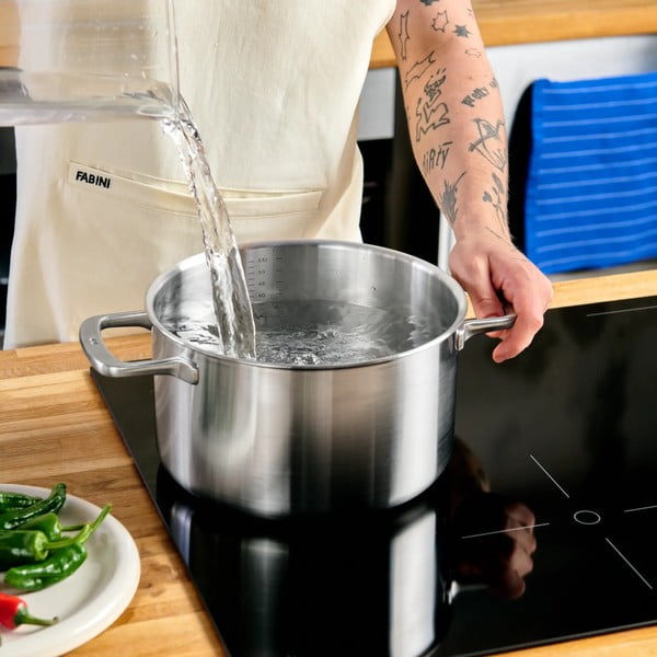 Casseruola in acciaio inox con coperchio incluso per induzione 5,5 l Lucca 3.0 – FABINI-image-1