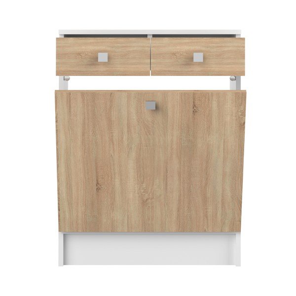 Mobile bagno basso bianco in rovere 60x82 cm Combi - TemaHome-image-3