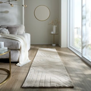 Passatoia in lana tessuta a mano color crema 60x230 cm Mesmerise Natural - Flair Rugs