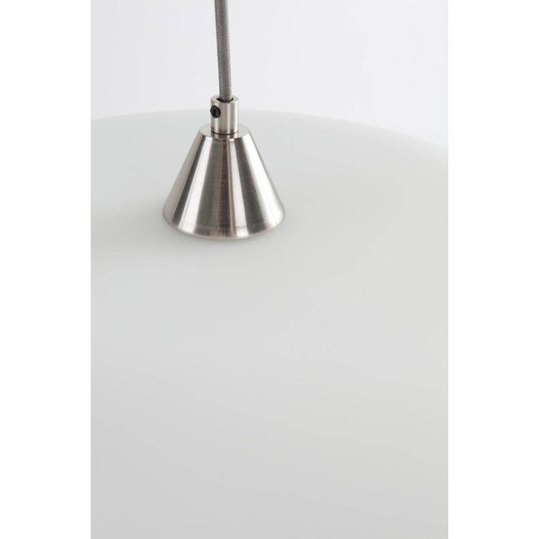 Lampadario bianco/color argento opaco in vetro opale ø 43 cm Thalia – Jotex-image-2