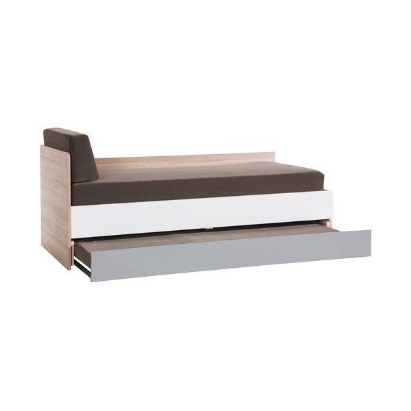 Letto singolo con dettagli bianchi e grigi Evolve, 90 x 200 cm - Vox-image-2