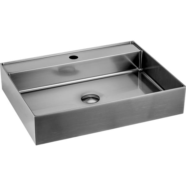 Lavabo argentato in acciaio inox 55x42 cm Aurum – Sapho