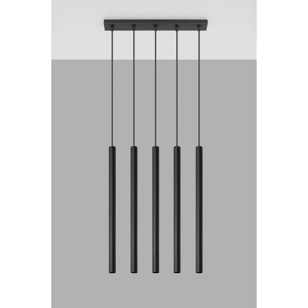 Lampada a sospensione nera, lunghezza 45 cm Fideus - Sollux-image-3