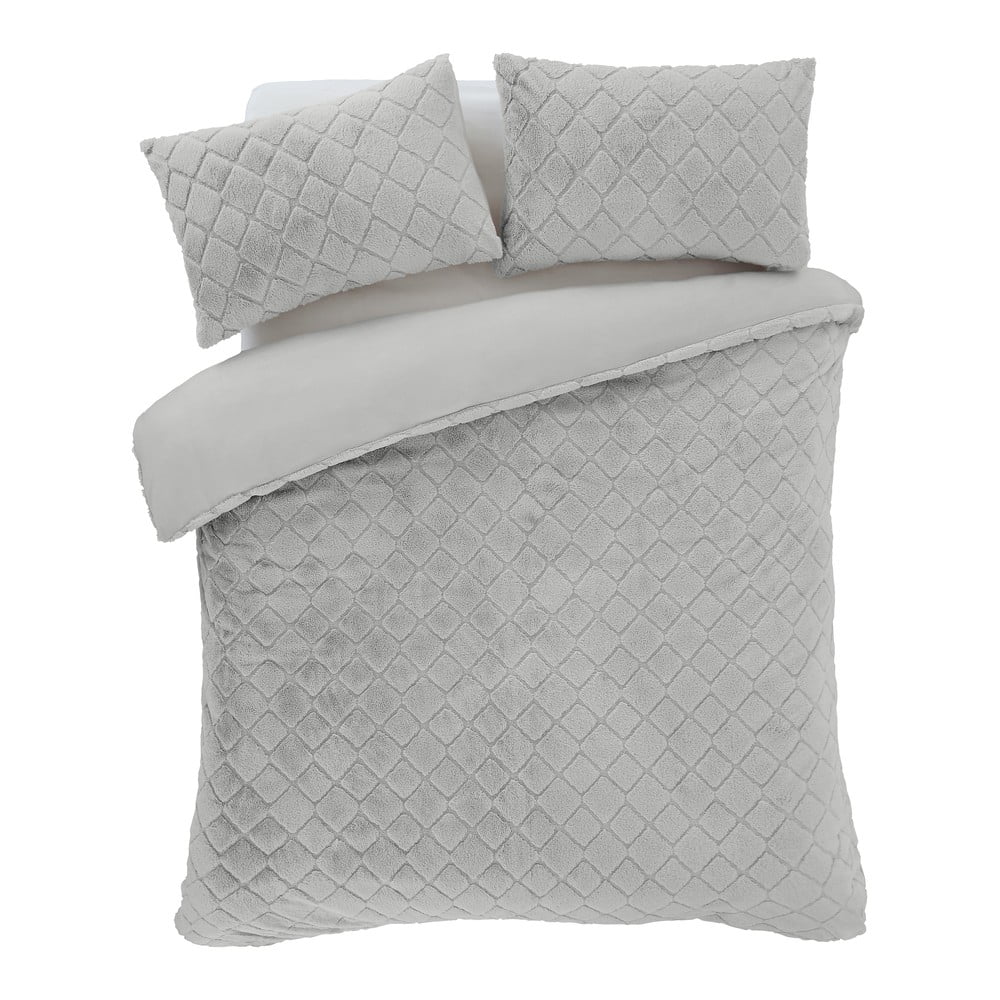 Set copripiumino e federa grigio in micropile per letto singolo 135x200 cm Cosy Diamond – Catherine Lansfield | Biancheria da letto