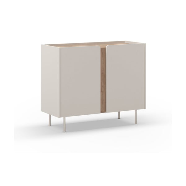 Mobile effetto rovere in colore crema-naturale 100x82,5x40 cm Lucile - Marckeric-image-2