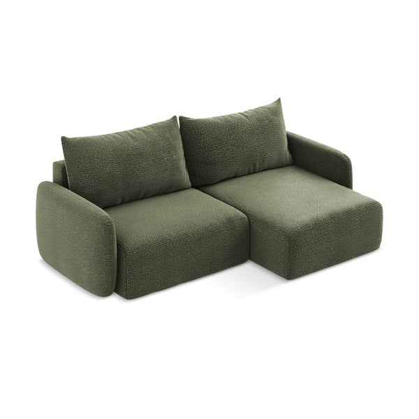 Divano angolare verde allungabile/con contenitore (con penisola a destra) Kalena – Makamii-image-3