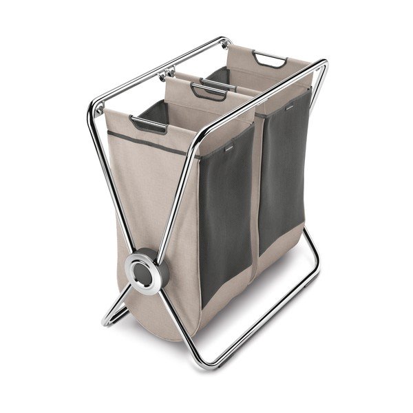 Cesta per il bucato marrone chiaro in tessuto pieghevole 200 l – simplehuman