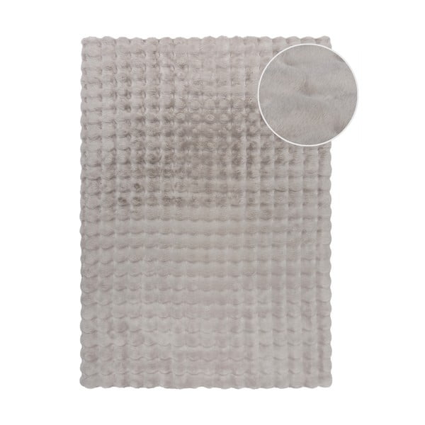 Tappeto in pelliccia sintetica grigio chiaro 80x150 cm Waffle Faux Fur - Flair Rugs