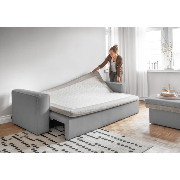 Divano in grigio chiaro allungabile 237 cm Wilson – Miuform-image-3