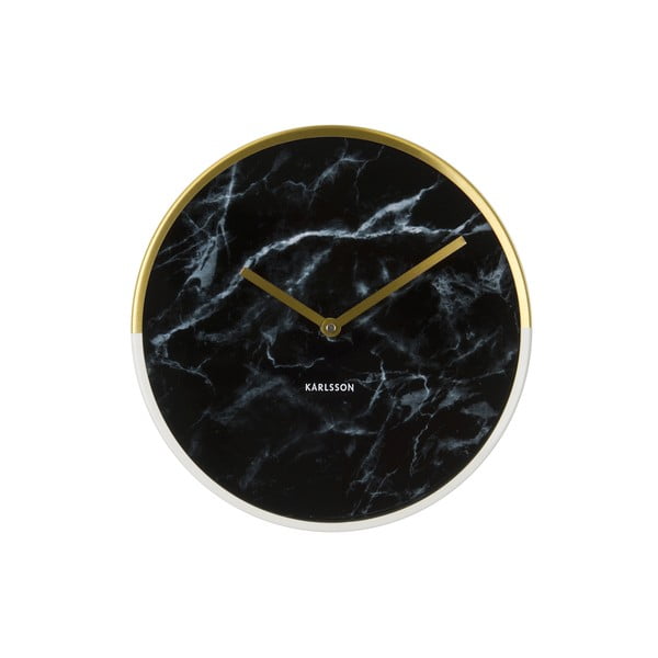 Nástěnné mramorové hodiny s ručičkami ve zlaté barvě Karlsson Marble Delight