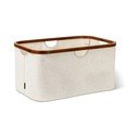 Cesta per il bucato color crema in tessuto pieghevole Bamboo/Linen – Bigso