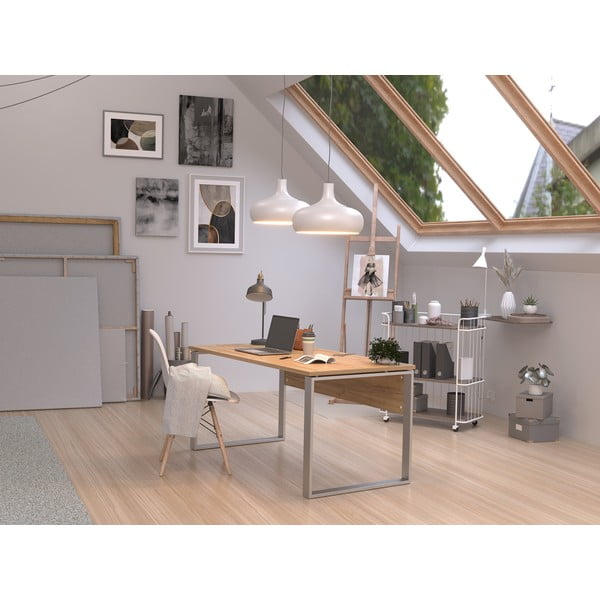 Scrivania effetto rovere 79x158 cm Altino - Germania-image-1